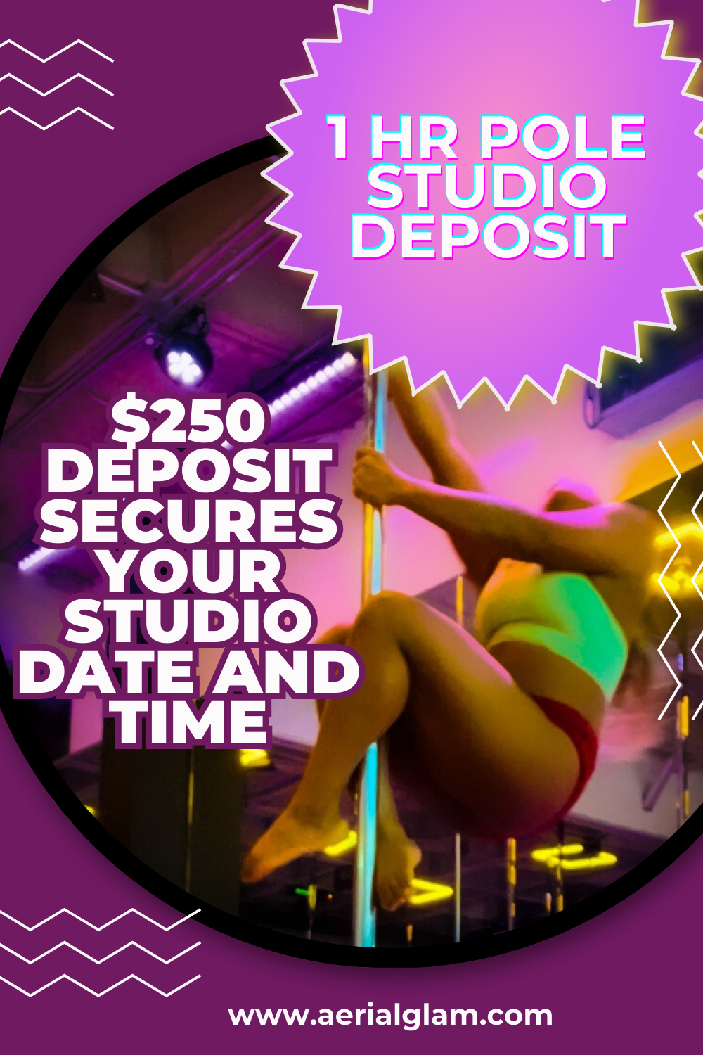 $250 Aerial Glam 1hr Pole Studio Video Shoot Deposit w/ 3 dancers